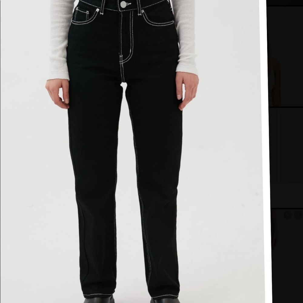 BDG cowboy denim in black denim contrast stitching size 27